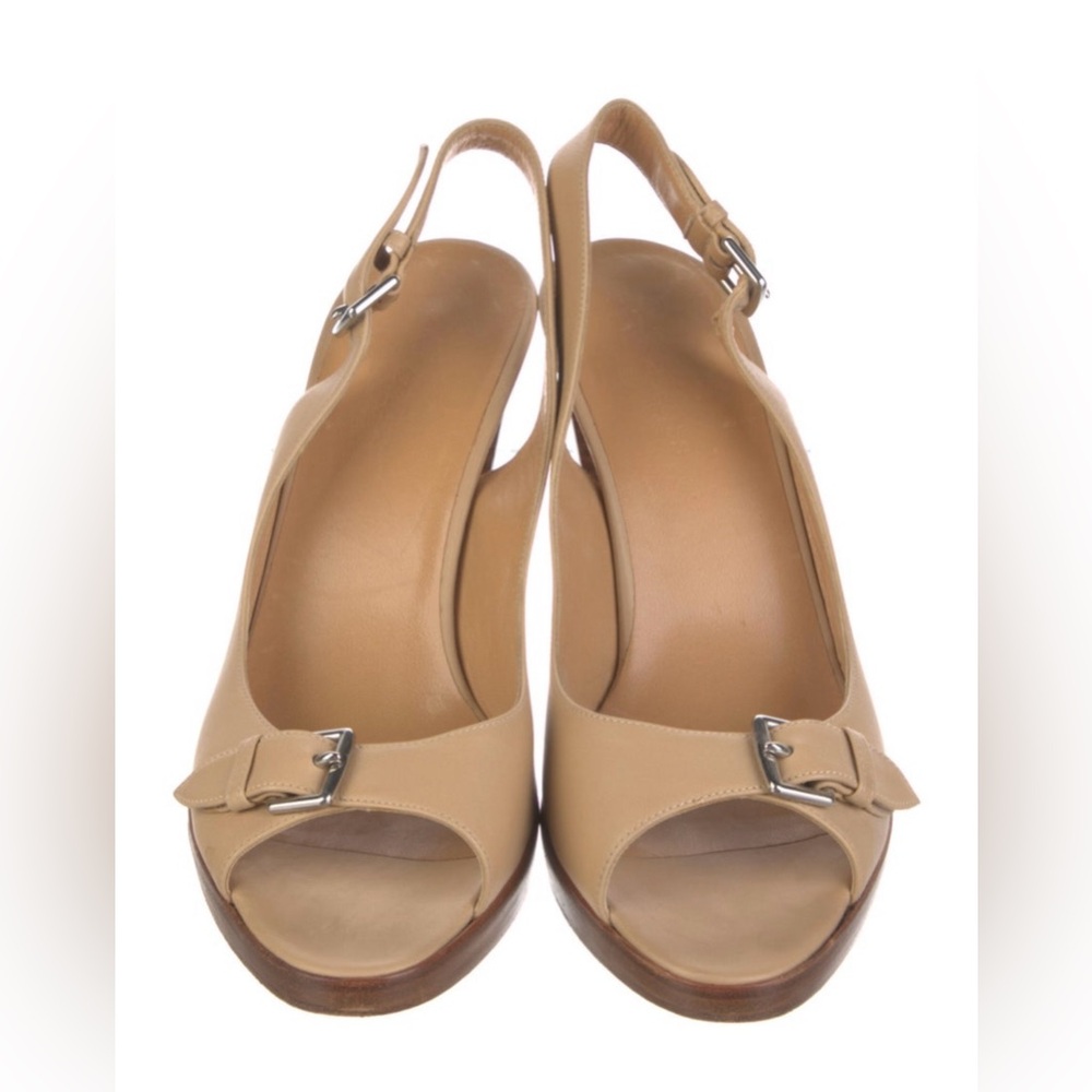 Hermes Leather Slingback Sandals TAN size 8